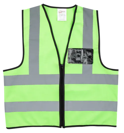 Pioneer®Lime Reflective Vest With Zip & Id Pouch